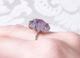 Rough Amethyst Crystal and Sterling Silver Ring