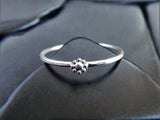 Tiny Sterling Silver Flower Stacking Ring