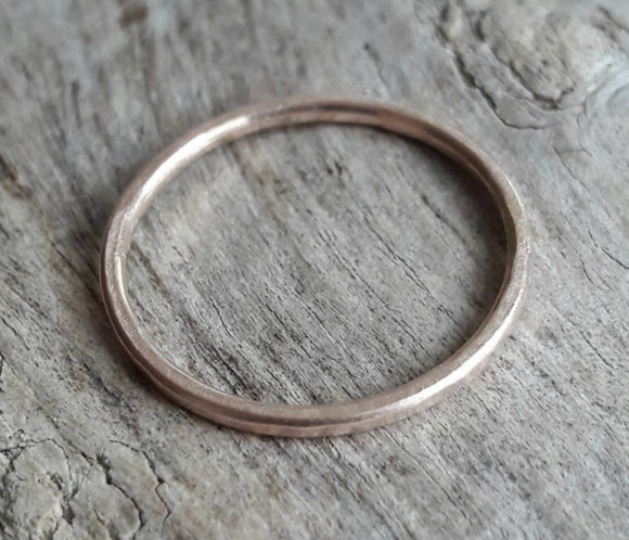 Simple Hammered Rose Gold Fill Ring