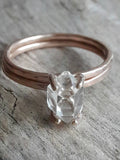 Rose Gold Herkimer Diamond Quartz Crystal Wedding Set