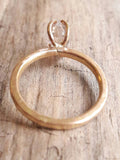 Solid 14 Karat Rose Gold Herkimer Diamond Quartz Crystal Ring