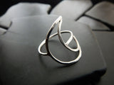 Sterling Silver Open Crescent Moon Ring
