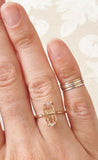 Large Herkimer Diamond Quartz Crystal Engagement Ring