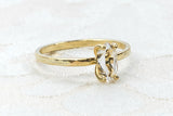 Yellow Gold Fill and Herkimer Diamond Quartz Crystal Engagement Ring