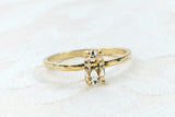 Yellow Gold Fill and Herkimer Diamond Quartz Crystal Engagement Ring