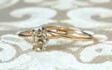 Herkimer Diamond Quartz Crystal Yellow Gold Wedding Ring Set