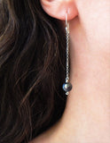Extra-Long Black Freshwater Pearl and Sterling Silver Earrings