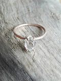 Rose Gold Herkimer Diamond Quartz Crystal Ring
