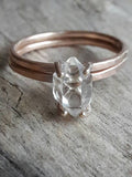 Rose Gold Herkimer Diamond Quartz Crystal Wedding Set