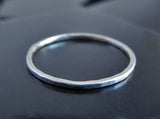 Delicate 1mm Hammered Sterling Silver Band