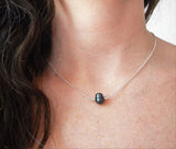 Simple Black Freshwater Pearl and Sterling Silver Necklace