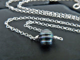 Simple Black Freshwater Pearl and Sterling Silver Necklace
