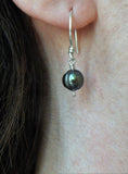 Simple Black Freshwater Pearl Drop Earrings